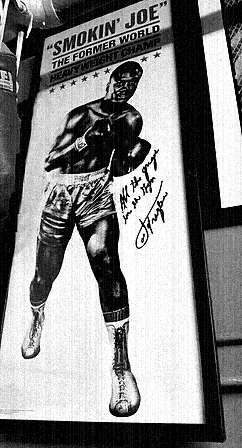 Boxing memorabilia on the museum wall at the club