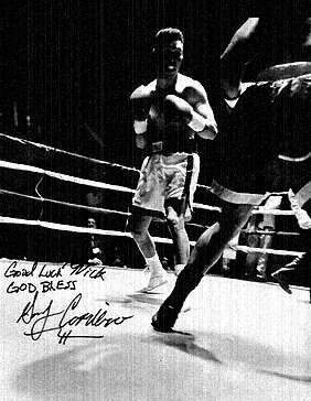 Boxing memorabilia on the museum wall at the club