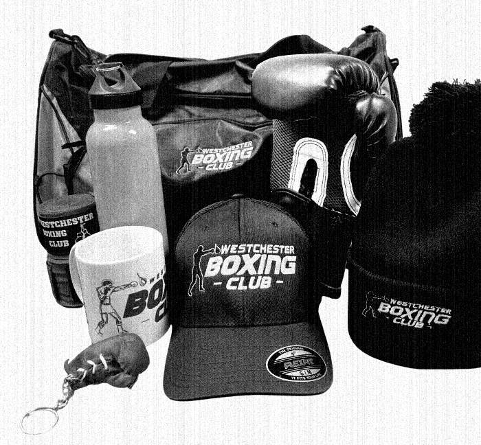 WBC gym bag, gloves, cap, knit hat, mug and key chain