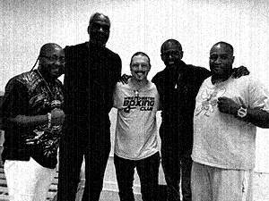 Nick Delury with boxing friends of the club